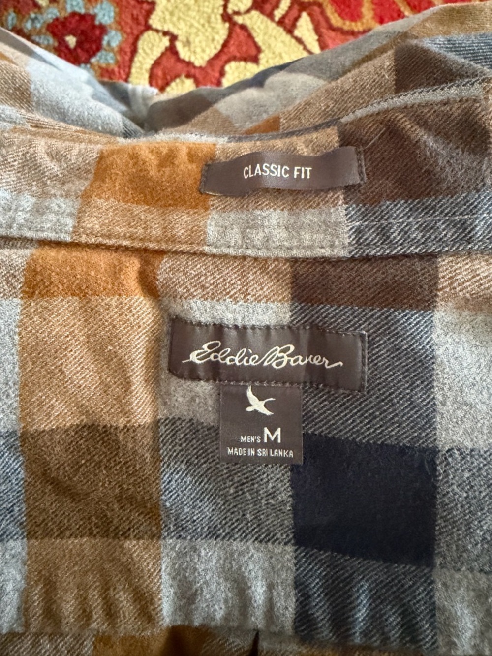 Eddie Bauer Plaid Flannel Shirt - Brown & Gray